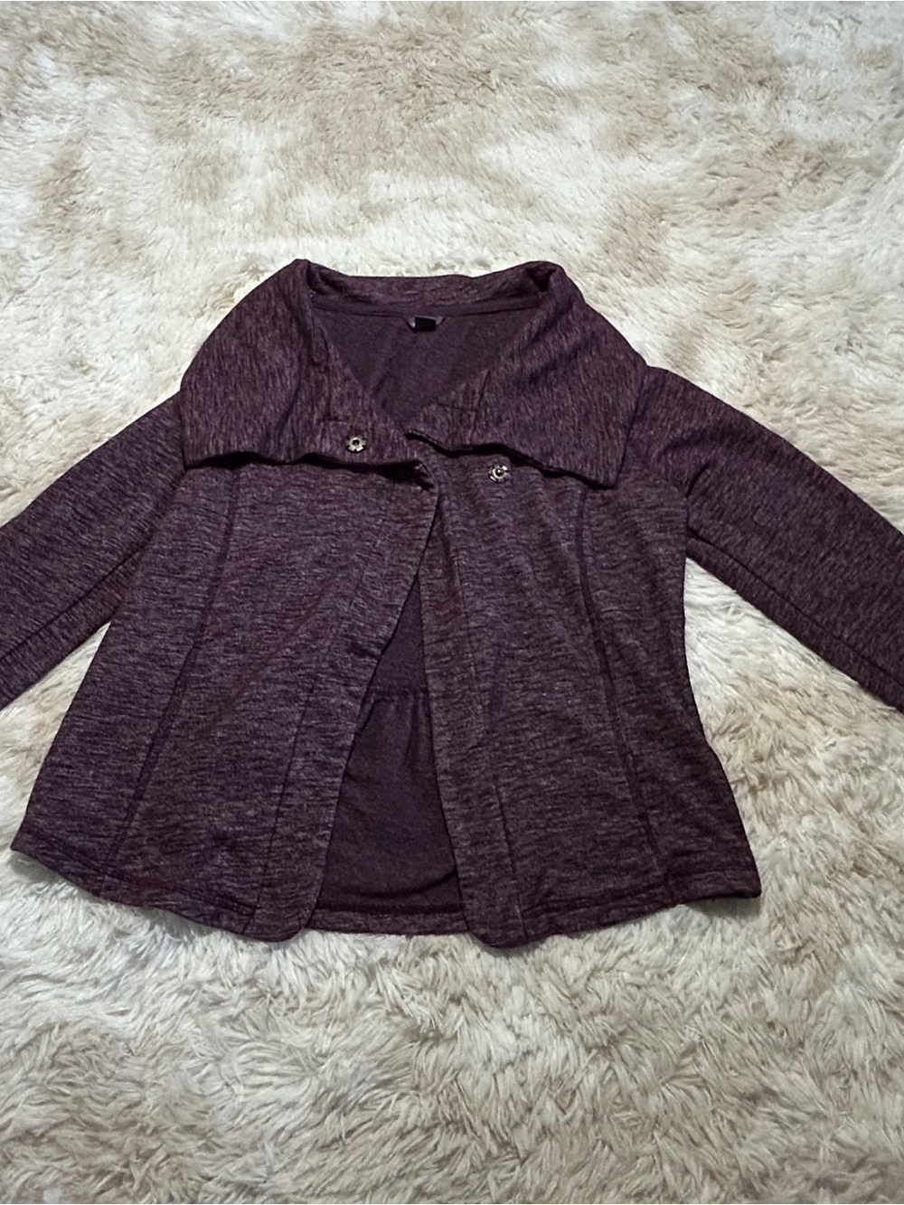 Eddie Bauer Plum Open-Front Knit Cardigan